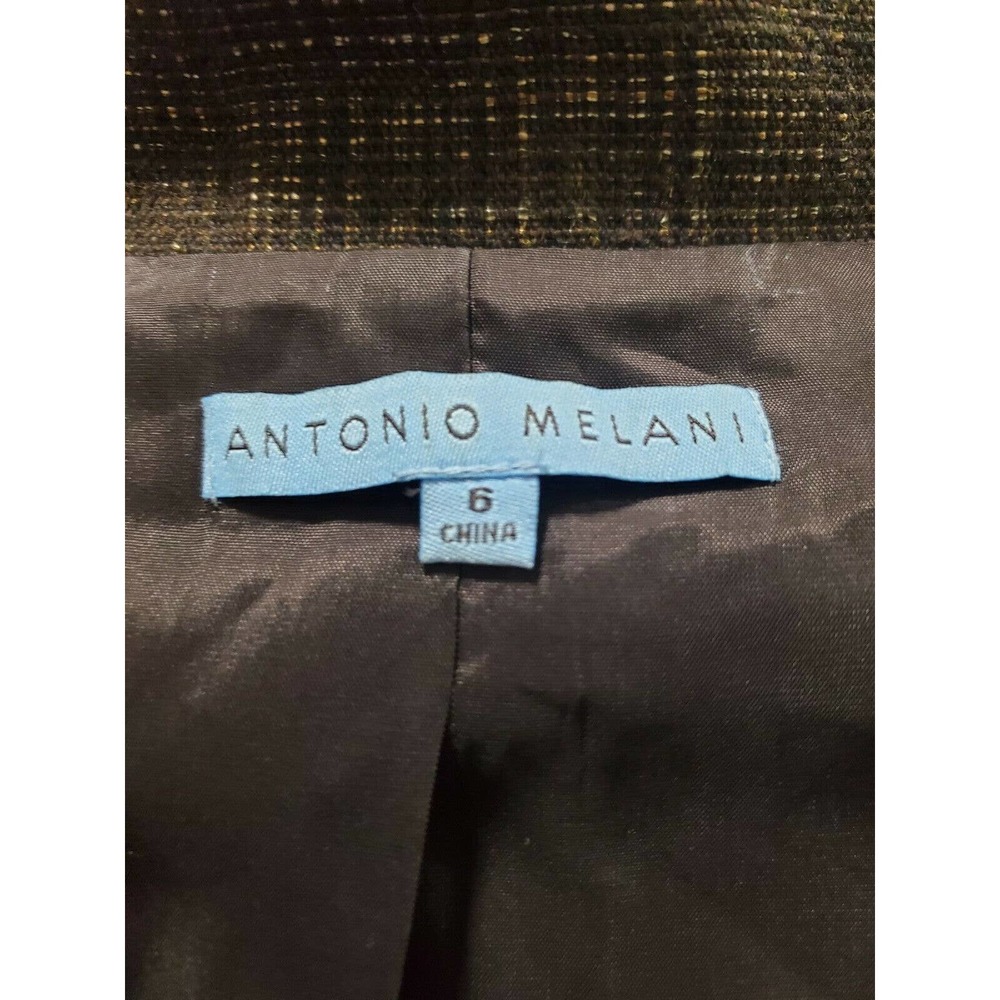 Antonio Melani Women Brown Polyester Long Sleeve Double Breasted Blazer Size 6 - Picture 7 of 11